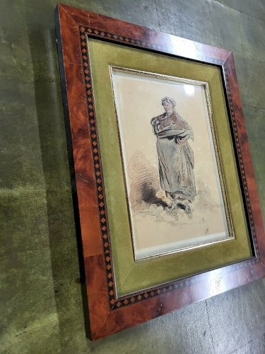 DESSIN TABLEAU DE GAVARNI SULPICE GUILLAUME 1804-1866 FEMME DU PEUPLE