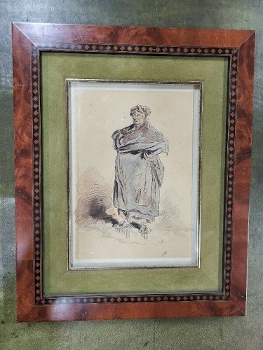 DESSIN TABLEAU DE GAVARNI SULPICE GUILLAUME 1804-1866 FEMME DU PEUPLE