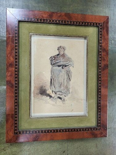 DESSIN TABLEAU DE GAVARNI SULPICE GUILLAUME 1804-1866 FEMME DU PEUPLE