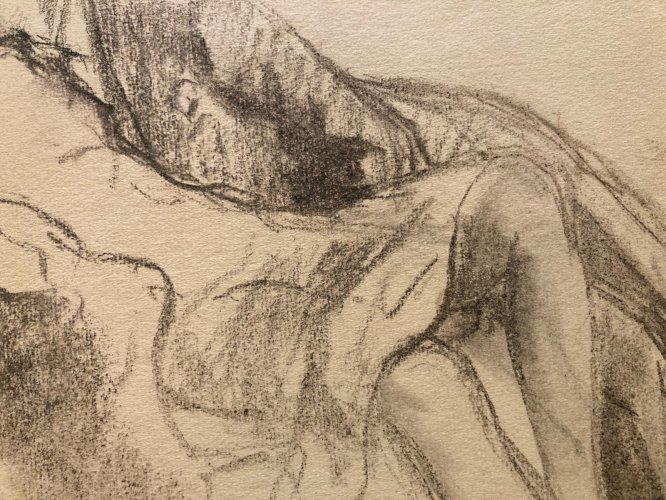 Dessin William Ablett Ancien Crayon Papier Femme classique 1920 Drawing Art Deco