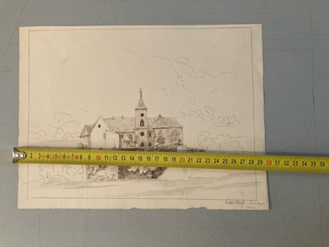 Dessin XIXe 1830 Abbaye Royale Hautecombe Lac Du Bourget Saint Pierre Curtille