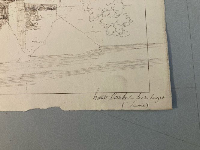 Dessin XIXe 1830 Abbaye Royale Hautecombe Lac Du Bourget Saint Pierre Curtille