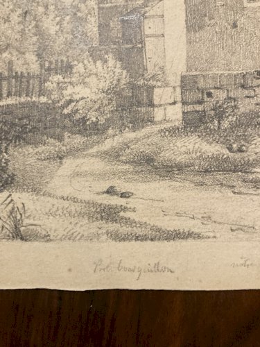 Dessin XIXe 1830 Crayon A Identifier Porte De Bourguillon À Fribourg Suisse