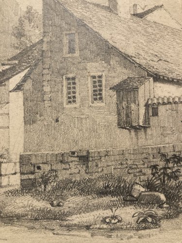 Dessin XIXe 1830 Crayon A Identifier Porte De Bourguillon À Fribourg Suisse