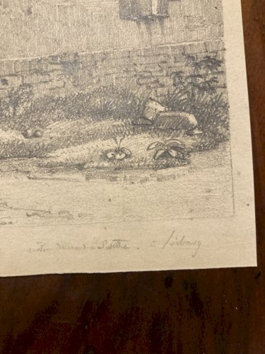 Dessin XIXe 1830 Crayon A Identifier Porte De Bourguillon À Fribourg Suisse