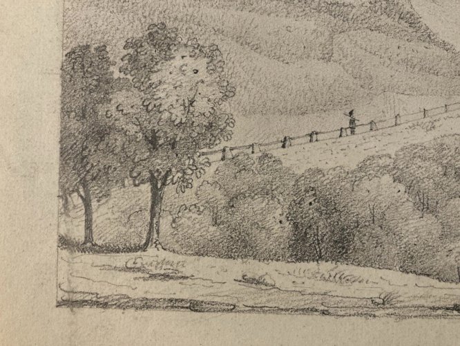 Dessin XIXe 1830 Passage Des Échelles Saint Christophe Crayon Montagne Savoie