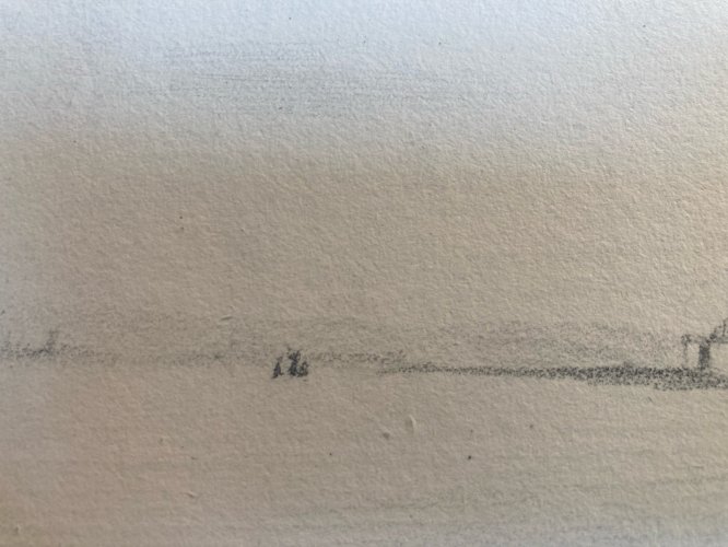 Dessin XIXe 1830 Vue Du Mont Saint Michel Art Église Cathédrale Ancien Mer Océan