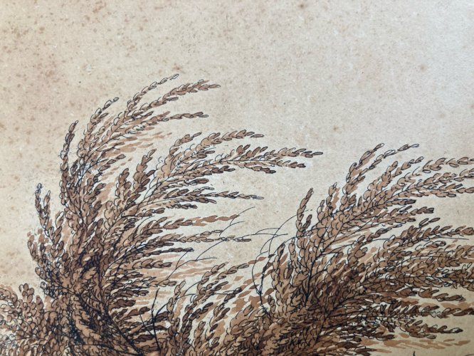 Dessin XIXe 1850 Suisse Elbe Saxe A Identifier Ancien Bateau Schandau