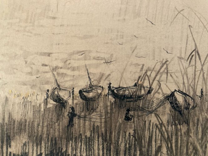 Dessins Drawing 1960 Crayon A Identifier Surréalisme Art Barque Symbolisme