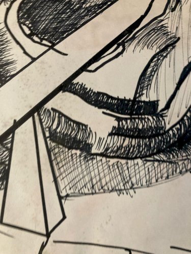 Dessins Surréaliste  Encre 1990 Route Portrait A Identifier Surréalisme Art