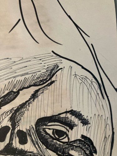 Dessins Surréaliste  Encre 1990 Route Portrait A Identifier Surréalisme Art