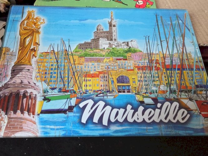 Dessous de plat en verre  MARSEILLE - 30 x 20 cm