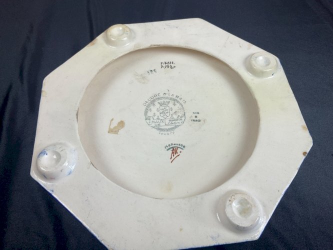 Dessous de plat motifs d oiseaux et fleurs  - Emaux de Longwy - décor par AK