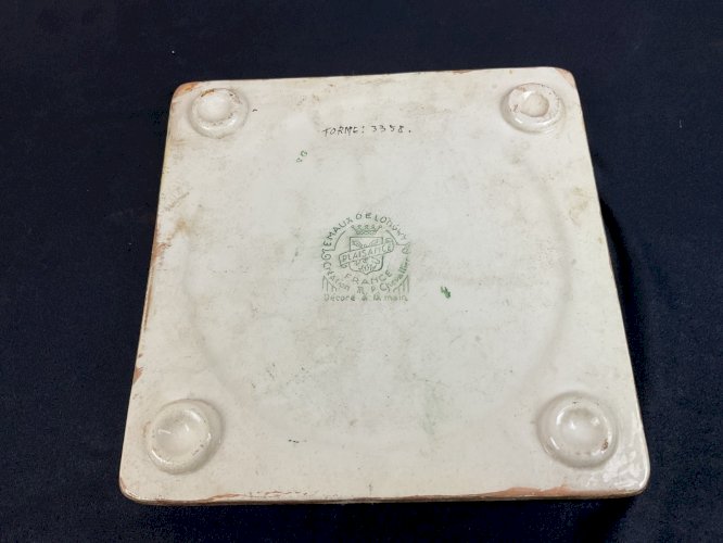 Dessous de plat motifs fleurs  - Emaux de Longwy -