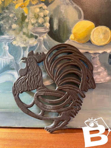 Dessous de plat vintage en fonte coq