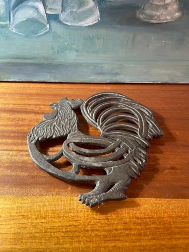 Dessous de plat vintage en fonte coq