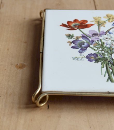 Dessous de plat vintage Villeroy & Boch – Carreau de faïence à fleurs