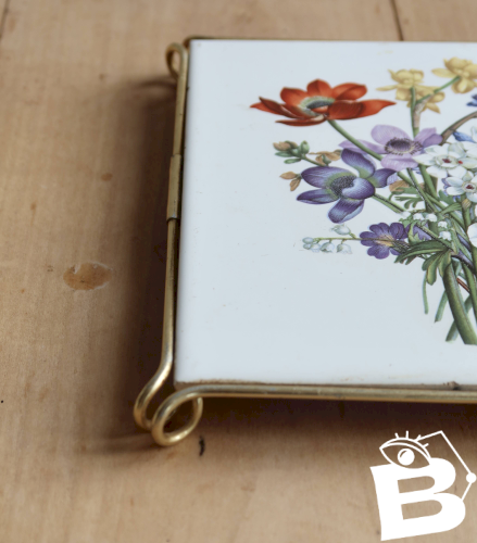 Dessous de plat vintage Villeroy & Boch – Carreau de faïence à fleurs