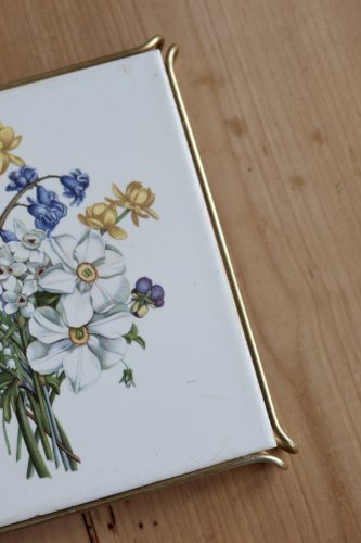 Dessous de plat vintage Villeroy & Boch – Carreau de faïence à fleurs
