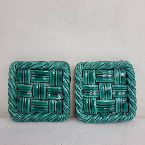 Dessous plat / bouteille Vallauris céramique tressée