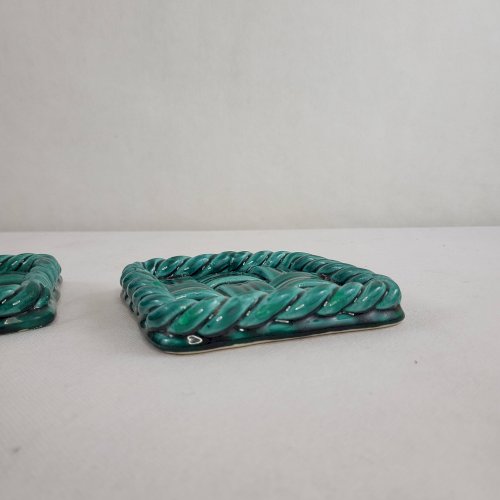 Dessous plat / bouteille Vallauris céramique tressée