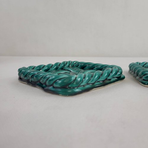Dessous plat / bouteille Vallauris céramique tressée