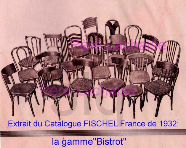 Deux chaises bistrot Fischel N°89 1/2 de 1932 , assise bois unie, No Thonet