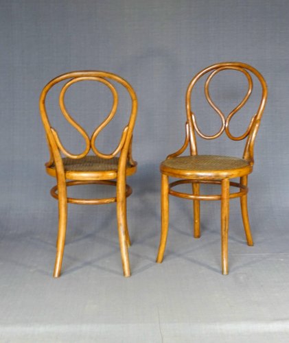 Deux chaises N° 20 "oméga" par Lebrun - France - 1890 - no Thonet