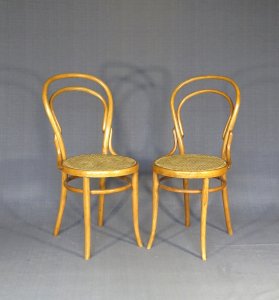 Two newly caned No. 14 chairs, no Thonet (origin Germany)