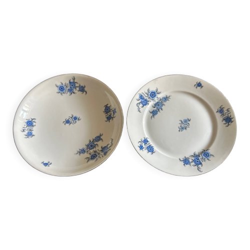 deux plats en porcelaine art déco F. Legrand & Cie