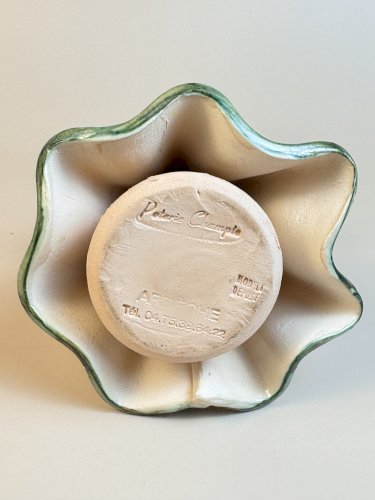 Diffuseur de parfum / Brûleur d'encens vintage en terre cuite – Poterie Champis – Signé – 16,5 cm