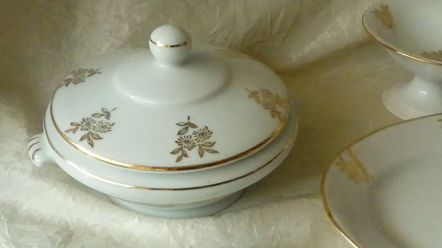 DINETTE EN PORCELAINE DURE SERVICE DE VAISSELLE 11 PIECES LG & CIE POUPEE**