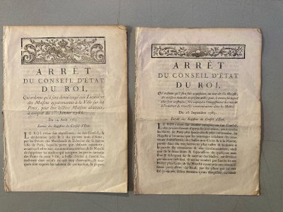 Document  Louis XVI France 1785 Arrêté  Du Conseil D’état Du Roi Gravure Ancien