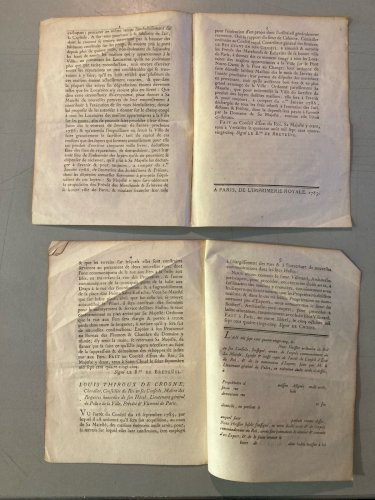 Document  Louis XVI France 1785 Arrêté  Du Conseil D’état Du Roi Gravure Ancien