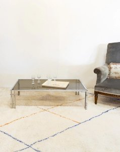Donna, the chrome coffee table with smoked glass N°666