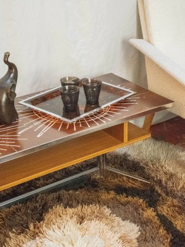 Donna, la table basse en céramique chromée N°767