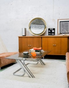 Donna, the chrome and glass coffee table No. 415