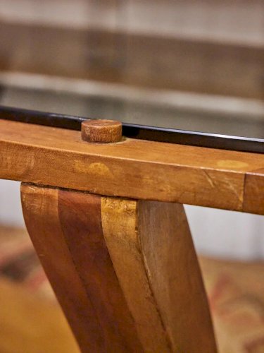 Donna, la table basse en merisier et verre N°661