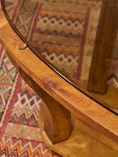 Donna, la table basse en merisier et verre N°661