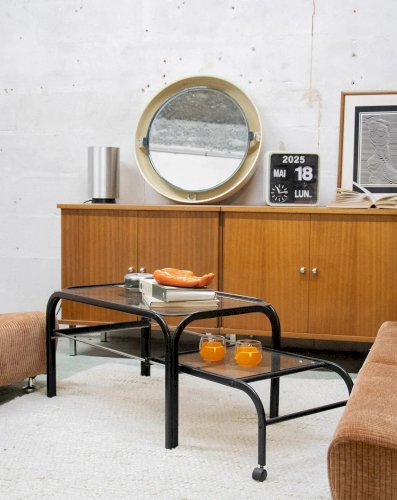 Donna, la table basse en métal et verre N°418