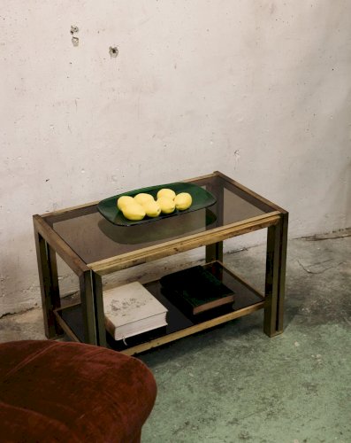 Donna, la table basse en métal et verre N°452