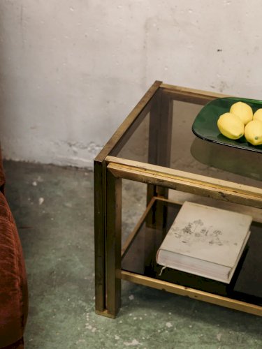 Donna, la table basse en métal et verre N°452