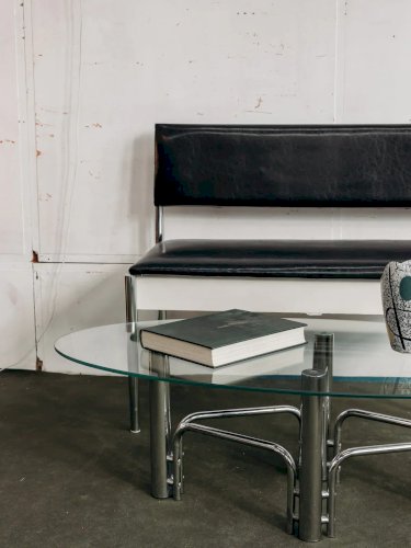 Donna, la table basse en métal et verre N°511