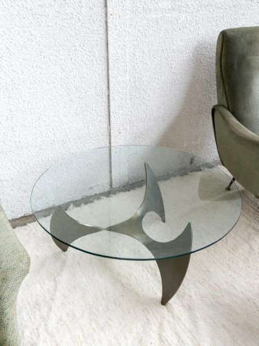 Donna, la table basse en métal et verre N°68