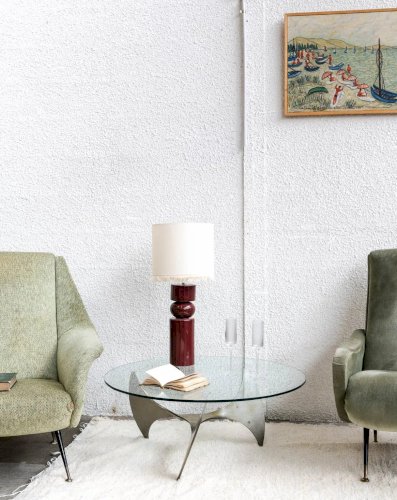 Donna, la table basse en métal et verre N°68