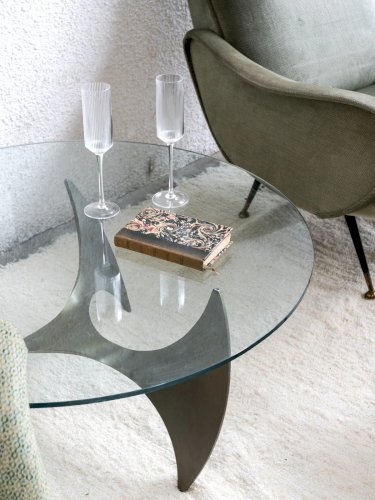 Donna, la table basse en métal et verre N°68