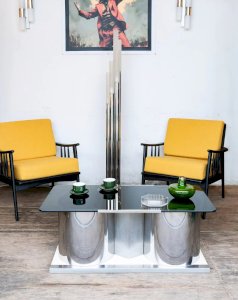 Donna, the metal and glass coffee table No. 74