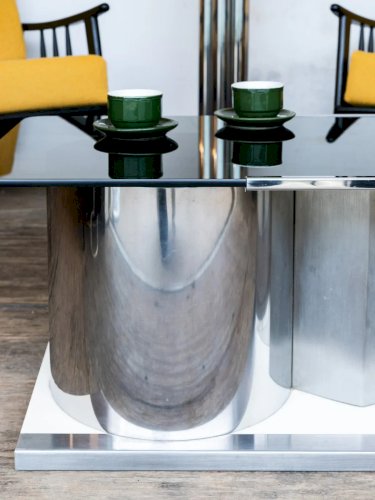 Donna, la table basse en métal et verre N°74