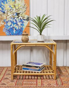 Donna, the glass and wicker coffee table No. 660