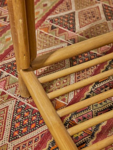 Donna, la table basse en verre et osier N°660